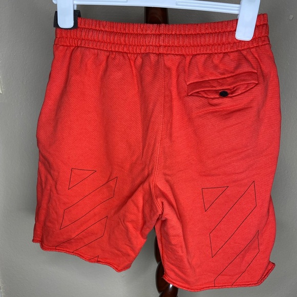 Off-White SS21 Logo Embroidered Sports Shorts Red Size small - Picture 3 of 8